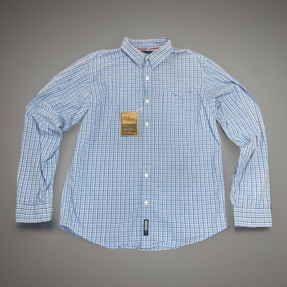 Ferroche Blue Striped Button Down Dress Shirt - Size XL (NWT)